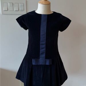 Jacadi Classic Black Dress with Navy Accent